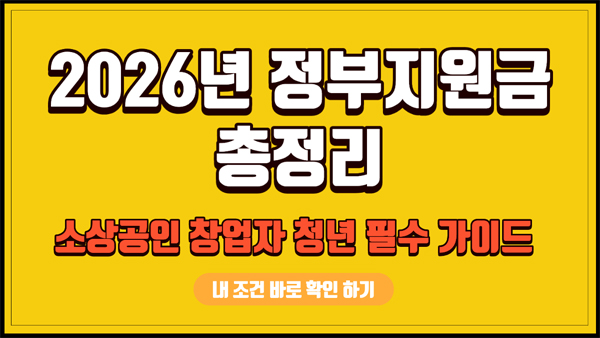 2026년 정부지원금 총정리